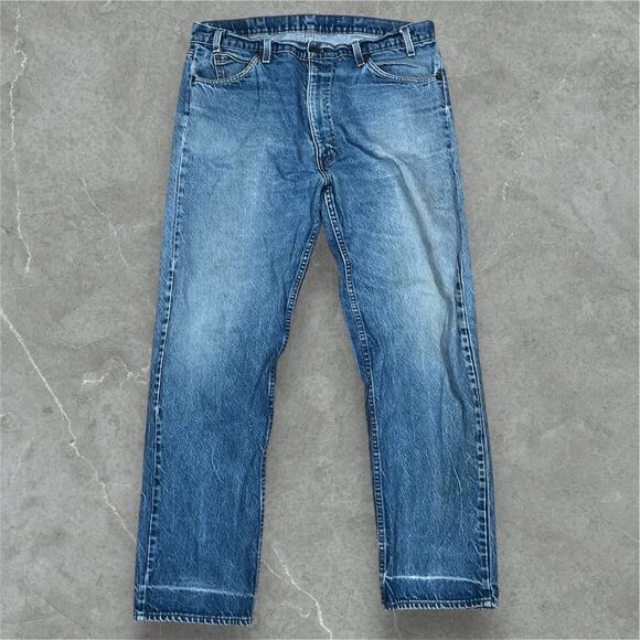 Vintage Levis 20505-0217 Denim Jeans Orange Tab 38x31 40 Tag USA Made Fade - Picture 1 of 11